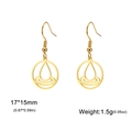Pendientes geométricos bañados en oro diseño Water Element con motivo de gota hueca - Ganchos de pendiente / Dorado