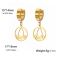 Pendientes de aro bañados en oro con colgante de elemento agua y diseño rizado - Hebilla de oreja / Dorado