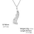 Silver musical note pendant necklace in stainless steel with 45+5cm adjustable chain - Cross Chain Style / Steel