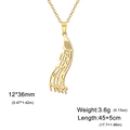 Gold plated stainless steel music note pendant necklace with wave staff design - Cross Chain Style / Gold