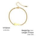 Golden dachshund pendant bracelet in stainless steel with adjustable box chain - Box Chain / Gold