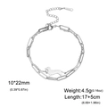 Silver stainless steel double-layer chain bracelet featuring a dachshund dog pendant - Double Layered Welded Chain / Steel