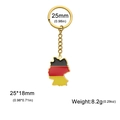 Golden German map keychain with black red and yellow enamel flag colors 25x18mm - Map of Germany / Germany Map-Gold