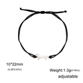 Adjustable black cord bracelet featuring a polished stainless steel dachshund dog pendant - Black Fabric Cord / Steel