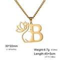 Collier doré en acier inoxydable avec pendentif lettre B et motif visage femme - Lettre B / Or