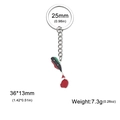 Saint Kitts and Nevis flag map keychain with stainless steel ring and link chain - Saint Kitts and Nevis Map-Silver