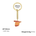 Portachiavi dorato in acciaio inox con mappa della Spagna nei colori della bandiera - Mappa Nazionale della Spagna / Oro