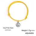 Adjustable bright yellow braided soccer charm bracelet for teen sports fans - Yellow