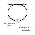 Verstellbares schwarzes Seilarmband mit silbernem Nordische Rune Amulett aus Edelstahl - Stil 1 (Nordische Rune) / Silber