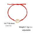 Minimalistisches rotes Kordelarmband mit goldener Edelstahl-Rune und verstellbarem Knoten - Stil 1 (Nordische Rune) / Gold