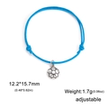 Adjustable blue braided rope bracelet featuring a silver metal soccer charm for teens - Blue
