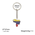 Porte-clés carte du Venezuela en émail coloré et acier inoxydable avec mesures - Carte du Venezuela / Acier