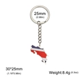 Porte-clés carte Costa Rica avec émail coloré sur pendentif en acier inoxydable - Carte du Costa Rica / Acier