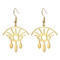 Bohemian gold 304 stainless steel earrings with hollow eye and star geometric charms - Gold Eyelash Eye