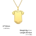 Collier avec pendentif barboteuse bébé en acier doré poli et chaîne ajustable - Or