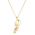 Polished gold stainless steel Lebanon map pendant necklace with a minimalist hollow design - Lebanon Map (Style 6) - Gold