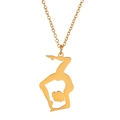 Collier en acier inoxydable doré avec pendentif silhouette de gymnaste pour femme - Or-Gymnastique Style 5