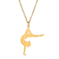 Collier avec pendentif gymnaste doré et design minimaliste en acier inoxydable - Or-Gymnastique Style 6