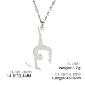 Silver gymnastic pendant necklace in stainless steel with adjustable chain length - Steel