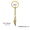 Golden stainless steel Palestine map keychain with black olive branch floral pattern - Gold