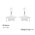 Boucles d'oreilles en acier inoxydable argenté en forme de toque avec pampille - Acier
