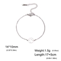 Tennisball-Charm-Armband aus silbernem Edelstahl mit verstellbarem Kettenverschluss - Stahl Tennis