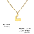 Golden bicep muscle arm pendant necklace in stainless steel for fitness lovers - Gold