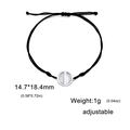 Verstellbares schwarzes Seilarmband mit Runen-Edelstahlanhänger und Gravur - Stil 21 (Vertikale Aussparung) / Silber