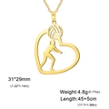 Collar de corazón de voleibol dorado en acero inoxidable con detalles de tamaño y peso - Dorado