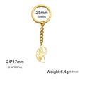 Porte-clés en acier inoxydable doré avec pendentif nautile évidé et chaînette - Doré