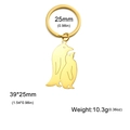 Portachiavi a forma di pinguino dorato in acciaio inossidabile 304 con dimensioni - Oro