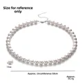 Elegant 10mm white pearl necklace with adjustable silver lobster clasp and 50cm chain - 10mm / White