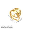 Detaillierte Maße des goldenen Lebensbaum-Rings mit 1,9g Gewicht und 0,6cm Höhe - Klassischer Baum Des Lebens Hohlstil (JZ147)