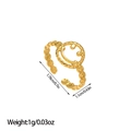 Makroansicht des goldenen Smiley Rings mit genauen Größen- und Gewichtsangaben - Einfacher Verspielter Smiley-Stil (JZ149)
