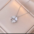 Collier de Fleurs à Quatre Feuilles Couleur Acier (X0001)