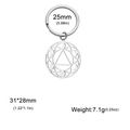 Silver stainless steel geometric key ring with triangle cutout and moon phase pendant - Silver