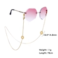 Randlose Sonnenbrille mit rosa Farbverlauf und goldener Box-Kette mit Sternenanhängern - Gold