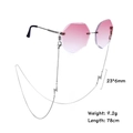 Gafas de sol rosa degradado con cadena de acero inoxidable y colgantes rayo de 78cm - Color Acero