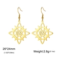 Goldene Hexenknoten-Ohrringe aus Edelstahl mit Triquetra-Mond-Ausschnitt - Gold