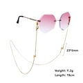 Gafas de sol sin montura degradado rosa con cadena dorada y colgante de rayo - Dorado