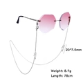 Cadena para gafas con colgante de montaña y gafas sin montura degradado rosa - Color Acero
