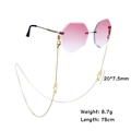 Cadena dorada para gafas con colgante de montaña y gafas sin montura rosa degradado - Dorado