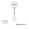 Silberner Edelstahl Schlüsselanhänger LOVE mit Football-Charm, Anhänger 23x17mm - Stil 4-Stahlfarbe