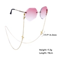 Gold stainless steel box chain glasses strap with plane charm and rimless sunglasses - Gold