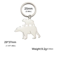 Llavero de oso polar de acero inoxidable pulido con dimensiones y especificaciones - Color Acero