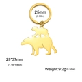 Llavero de oso polar en acero inoxidable dorado con dije de madre e hijo - Dorado