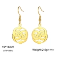 Goldene hohle Wollknäuel-Ohrhänger aus Edelstahl im minimalistischen Trend-Design - Ohrhaken-Stil / Gold