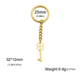 Golden stainless steel clover key pendant with hollow design and bright metallic finish - Gold