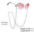 Gafas de sol sin montura rosa degradado con cadena de mariposas moradas para gafas - Mariposa Púrpura-Color Acero