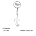 Porte-clés en acier inoxydable poli avec un pendentif silhouette de footballeur - Style 3 Argent